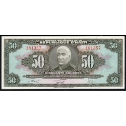 Гаити 50 гурд 22.11.1973 года, РЕАЛЬНАЯ РЕДКОСТЬ! (HAITI 50 Gourdes 22.11.1973, RARE) P213(2): UNC