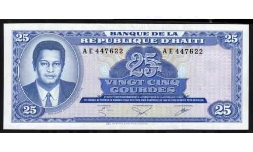 Гаити 25 гурдов 17.08.1979 года (HAITI 25 Gourdes 17.08.1979) P243: UNC--