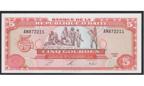Гаити 5 гурдов 1992 г. (HAITI 5 Gourdes 1992) P 261: UNC