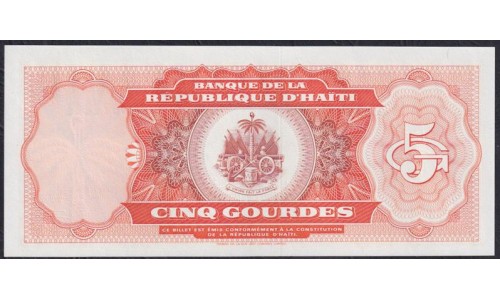 Гаити 5 гурдов 1992 г. (HAITI 5 Gourdes 1992) P 261: UNC