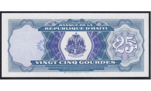 Гаити 25 гурдов 1993 г. (HAITI 25 Gourdes 1993) P 262: UNC