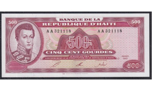 Гаити 500 гурдов 1993 год, AA321118 (HAITI  500 Gourdes 2003) P 264a: UNC