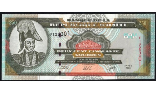 Гаити 250 гурдов 2000 г. (HAITI 250 Gourdes 2000) P 269a: UNC