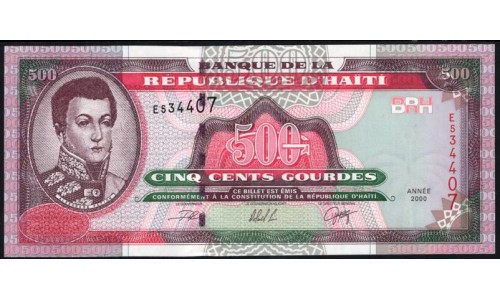 Гаити 500 гурдов 2000 г. (HAITI  500 Gourdes 2000) P 270a: UNC