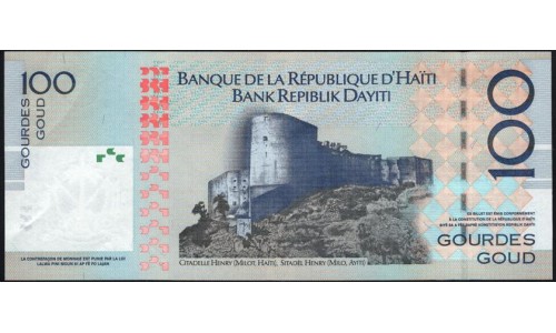 Гаити 100 гурдов 2004 г. (HAITI 100 Gourdes 2004) P 275a: UNC-