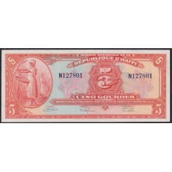 Гаити 5 гурдов 1919 г. (HAITI 5 Gourdes 1919) P 187a: UNC