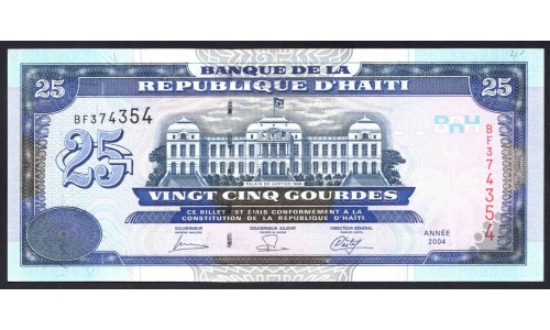 Гаити 25 гурдов 2004 г. (HAITI 25 Gourdes 2004) P266b: UNC