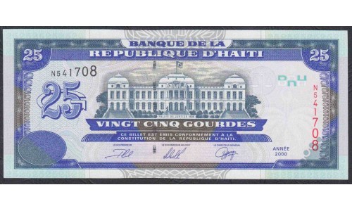 Гаити 25 гурдов 2000 г. (HAITI 25 Gourdes 2000) P266a: UNC