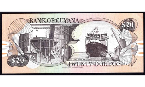 Гайана 20 долларов (1996-2018) (GUYANA 20 dollars (1996-2018)) P 30d : UNC