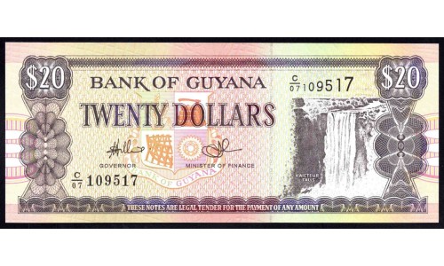 Гайана 20 долларов (1996-2018) (GUYANA 20 dollars (1996-2018)) P 30е : UNC