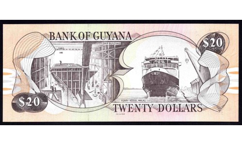 Гайана 20 долларов (1996-2018) (GUYANA 20 dollars (1996-2018)) P 30е : UNC