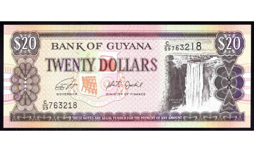 Гайана 20 долларов (1996-2018) (GUYANA 20 dollars (1996-2018)) P 30g : UNC