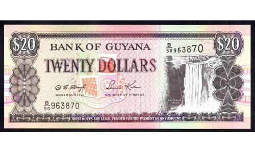 Гайана 20 долларов (1996-2018) (GUYANA 20 dollars (1996-2018)) P 30b(2) : UNC