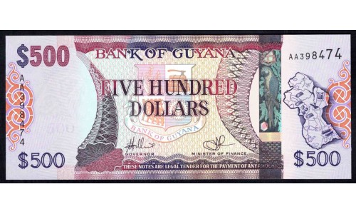 Гайана 500 долларов (2011-2019) (GUYANA 500 dollars (2011-2019)) P 37 : UNC