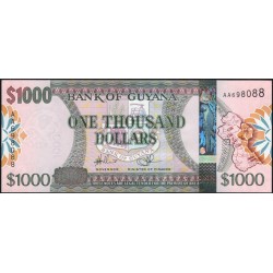 Гайана 1000 долларов (2011-2019), серия АА (GUYANA 1000 dollars (2011-2019) prefix AA) P 38b : UNC