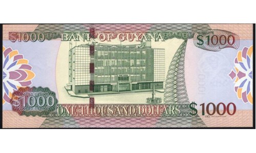 Гайана 1000 долларов (2011-2019), серия АА (GUYANA 1000 dollars (2011-2019) prefix AA) P 38b : UNC
