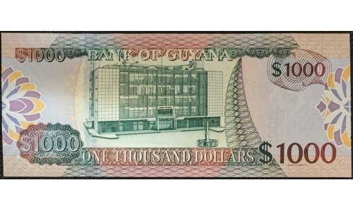 Гайана 1000 долларов (2011-2019) (GUYANA 1000 dollars (2011-2019)) P 38c : UNC