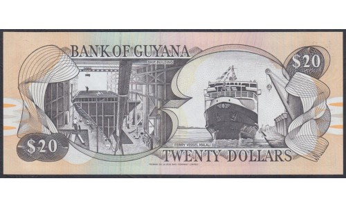 Гайана 20 долларов (1996-2018) (GUYANA 20 dollars (1996-2018)) P 30c: UNC