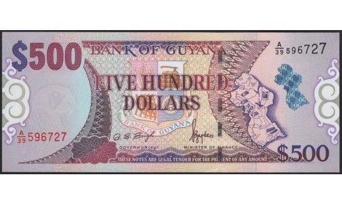 Гайана 500 долларов (2000) (GUYANA 500 dollars (2000)) P 34a : UNC