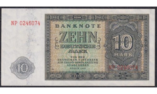 Германия, ГДР 10 марок 1948 год  (Germany DDR 10 Deutsche mark 1948 year) P 12b: UNC