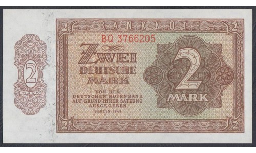 Германия, ГДР 2 марки 1948 год  (Germany DDR 2 Deutsche mark 1948) P 10b: UNC