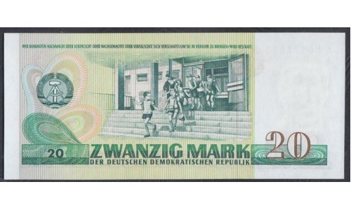 Германия, ГДР  20 марок 1975 год, серия АМ, EN, LI, TP (Germany DDR 20 mark 1975 year) P 29a: UNC