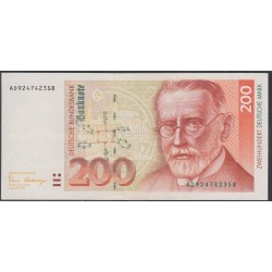 ФРГ 200 марок 1989 год (Germany, GFR 200 Mark 1989 year) P 42: aUNC