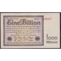 Германия 1 триллион 1923 год (Germany 1 Billionen rentenmark 1923) P 134(3): UNC--