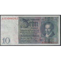 Германия 10 рейхсмарок 1929 год, А.03096262 (Germany 10 Reichsmark 1929) P 180a: UNC