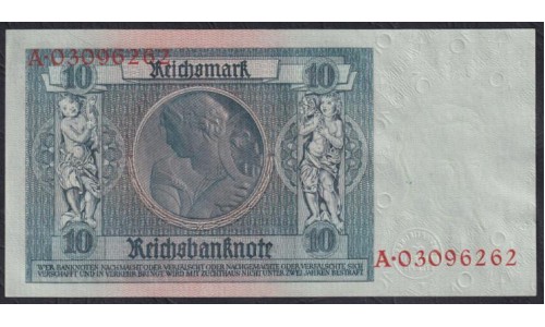 Германия 10 рейхсмарок 1929 год, А.03096262 (Germany 10 Reichsmark 1929) P 180a: UNC