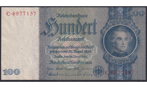 Германия 100 рейхсмарок 1935 год, C.6977157 (Germany 100 Reichsmark 1935) P 183b: UNC