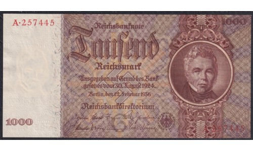 Германия 1000 марок 1936 год (Germany 1000 Reichsmark 1936 year) P 184: UNC--