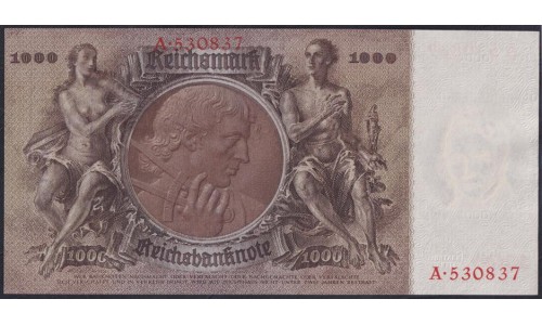 Германия 1000 марок 1936 год, A 530837 (Germany 1000 Reichsmark 1936 year) P 184: UNC