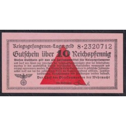 Германия, лагерные деньги 10 Рейхcпфеннингов 1939/45 год ( 10 Reichspfennig Lagergeld 1939/45, RAR) Ro 516: UNC