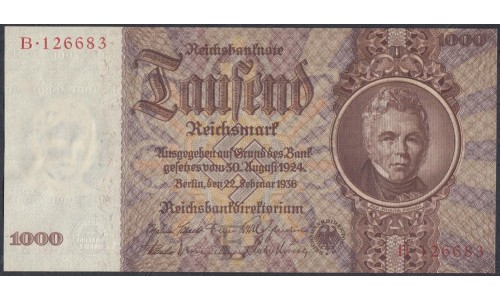 Германия 1000 марок 1936 год (Germany 1000 Reichsmark 1936 year) P 184: UNC--