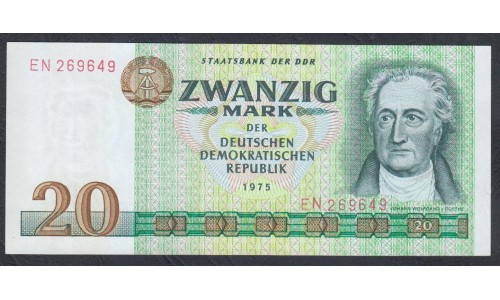 Германия, ГДР  20 марок 1975 год,  (Germany DDR 20 mark 1975 year) P 29a: UNC---