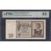 Германия 20 рейхсмарок 1939 год (Germany 20 reichsmark 1939 year) P 185: UNC PMG 64 EPQ