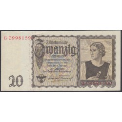 Германия 20 рейхсмарок 1939 год (Germany 20 reichsmark 1939 year) P 185: aUNC