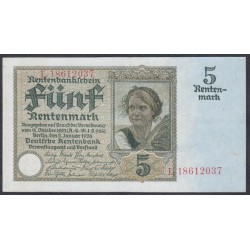 Германия 5 рентмарок 1926 год, вариант 2 (Germany 5 rentenmark 1926 year) P 169: aUNC