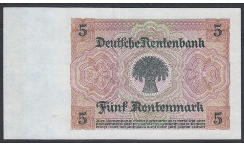 Германия 5 рентмарок 1926 год, вариант 2 (Germany 5 rentenmark 1926 year) P 169: aUNC