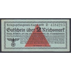 Германия, лагерные деньги 2 Рейхcмарки 1939/45 год ( 2 Reichsmark Lagergeld 1939/45 year, RAR) Ro 519: XF