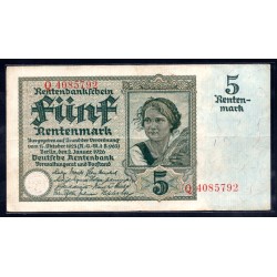 Германия 5 рентмарок 1926 год (Germany 5 rentenmark 1926 year) P 169: XF