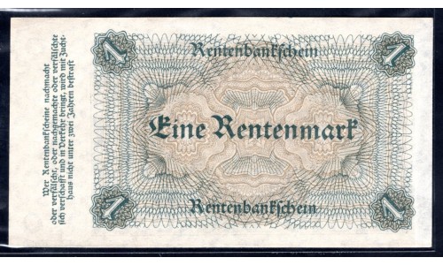 Германия 1 рентмарка 1923 год (Germany 1 rentenmark 1923 year) P 161: UNC