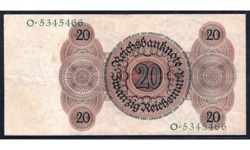 Германия 20 рейхсмарок 1924 год (Germany 20 Reichsmark 1924 year) P 176: XF