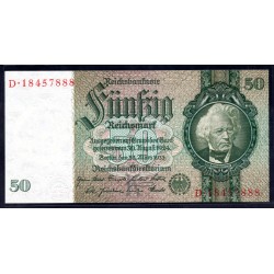 Германия 50 рейхсмарок 1933 год (Germany 50 Reichsmark 1933 year) P 182a: UNC