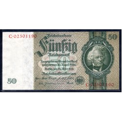 Германия 50 рейхсмарок 1933 год (Germany 50 Reichsmark 1933 year) P 182b: UNC
