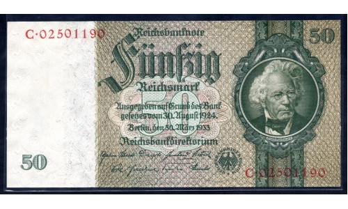 Германия 50 рейхсмарок 1933 год (Germany 50 Reichsmark 1933 year) P 182b: UNC