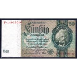 Германия 50 рейхсмарок 1933 год, вариант 2 (Germany 50 Reichsmark 1933 year) P 182a: UNC