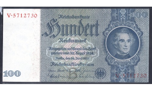 Германия 100 рейхсмарок 1935 год (Germany 100 Reichsmark 1935 year) P 183a: UNC
