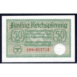 Германия, оккупация Европы 50 рейсхпфеннингов 1939/45 год (Reichskreditkassenschein 50 Reichspfennig 1939/45 year) P-R135: UNC